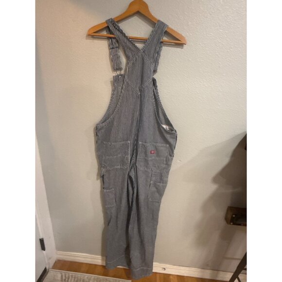 Dickies Men's Striped Denim Overalls Size Small Blue & White Workwear - Picture 5 of 7